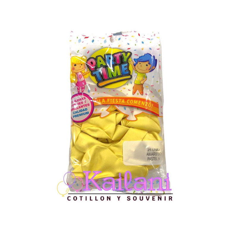 GLOBO AMARILLO PASTEL 9" *25U