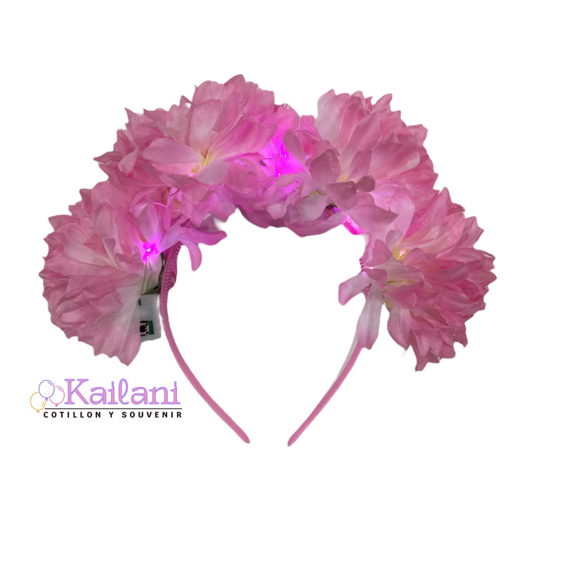 VINCHA 4 FLORES CON LUZ *6u