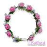 CORONA FLORES ROSA LED *10U