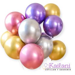 GLOBOS CROMADO 10" DORADO *50U