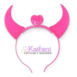 VINCHA DIABLA ROSA LED *12U