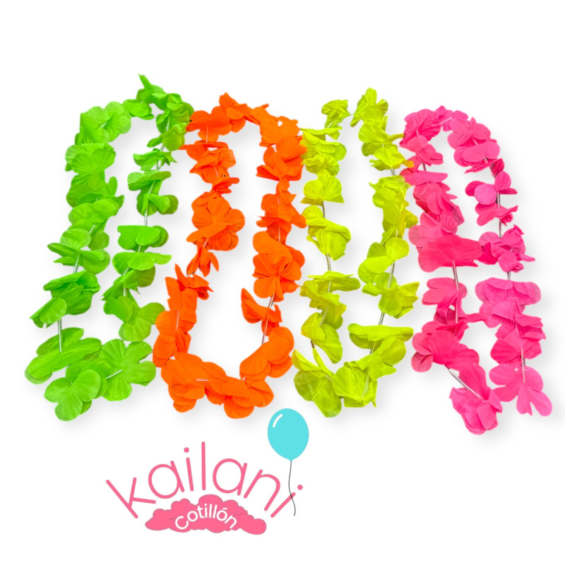 COLLAR HAWAIANO FLÚOR TELA *12U