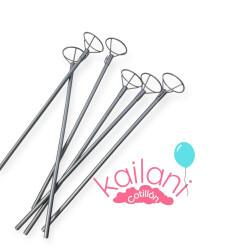 PALITO GLOBOS PLATEADO *50U
