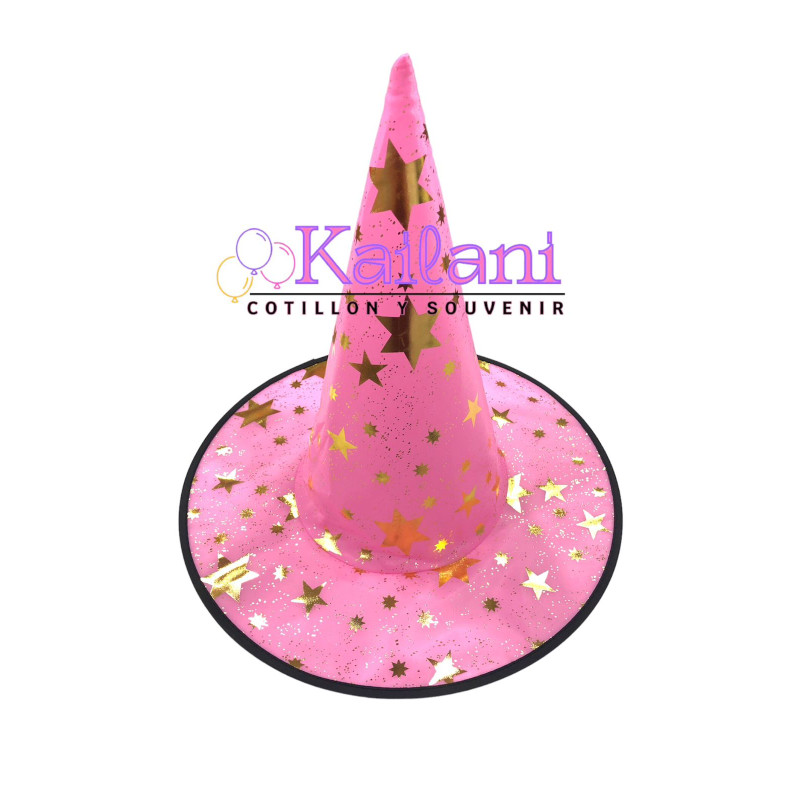 SOMBRERO DE BRUJA ROSA*1U