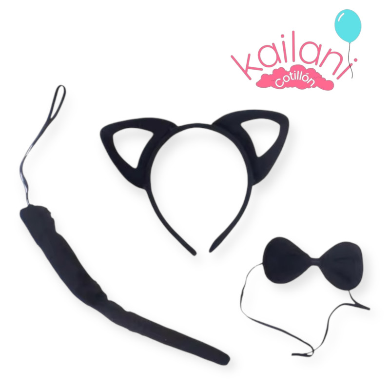 SET VINCHA PELUCHE GATO *1U