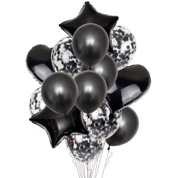 SET DE GLOBOS NEGRO *14U