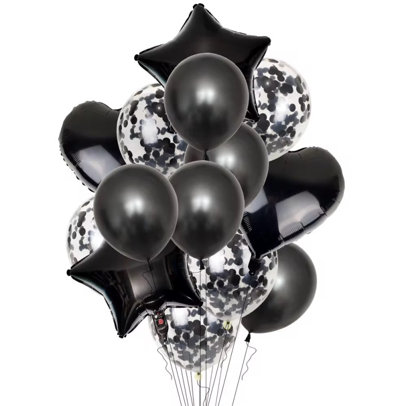 SET DE GLOBOS NEGRO *14U