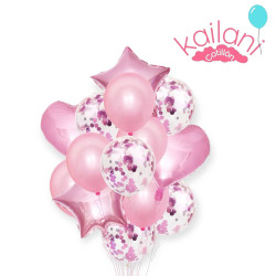 SET DE GLOBOS ROSA *14U