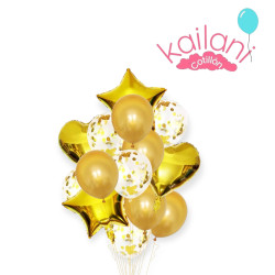SET DE GLOBOS DORADO *14U