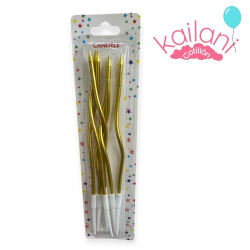 VELA CURVAS DORADO *6U
