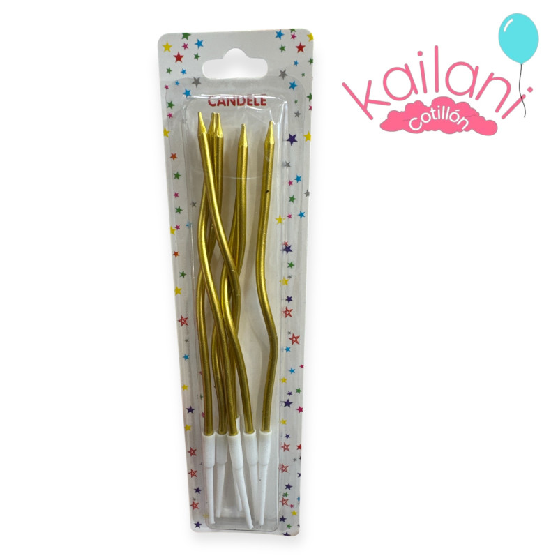 VELA CURVAS DORADO *6U