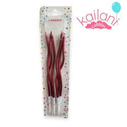 VELA CURVAS ROJO *6U
