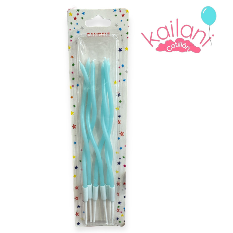 VELA CURVAS CELESTE PASTEL *6U