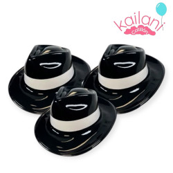 SOMBRERO PLÀSTICO GANGSTER NEGRO *12U