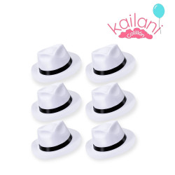 SOMBRERO PLÀSTICO GANGSTER BLANCO *12U