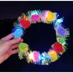 VINCHA CORONA FLORES MULTICOLOR LUMINOSO *10U