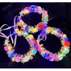 VINCHA CORONA FLORES MULTICOLOR LUMINOSO *10U