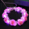 CORONA FLORES ROSA LED *10U