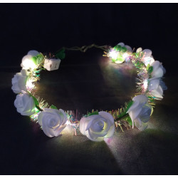 CORONA FLORES BLANCO LED *10U
