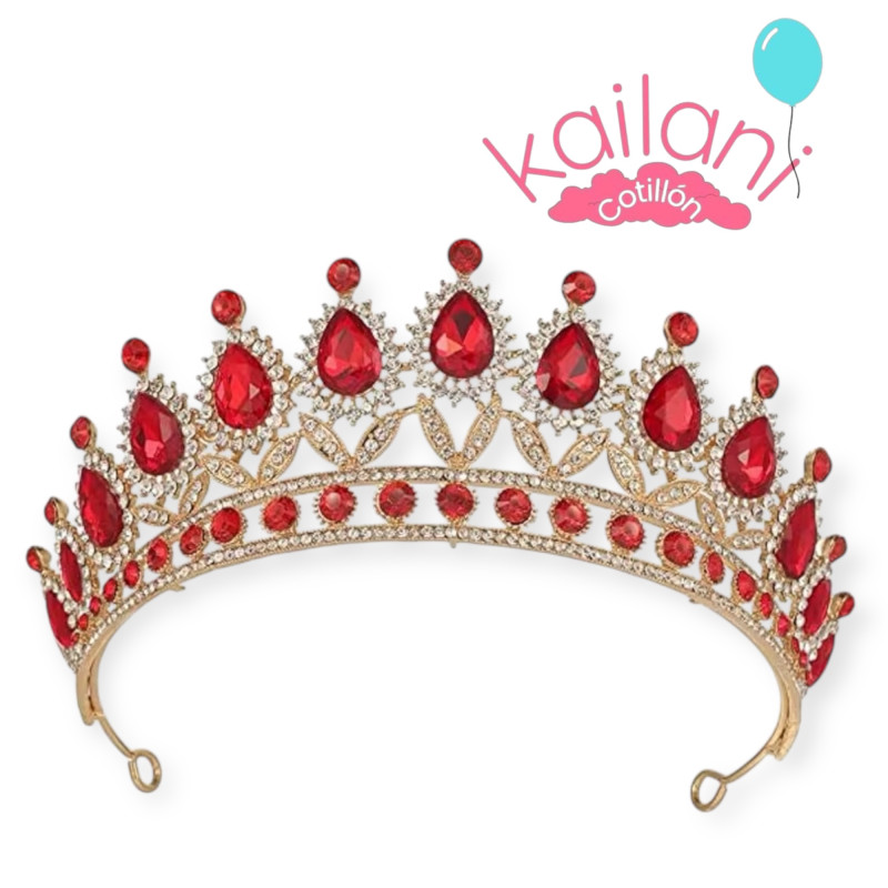 CORONA TIARA VINCHA ROJO *1U