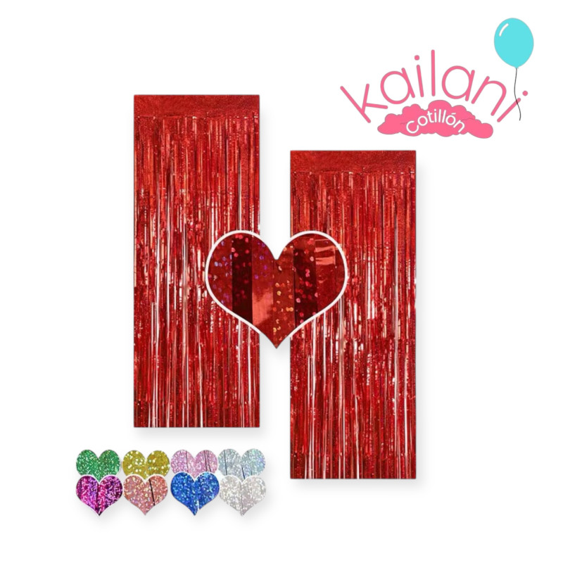 CORTINA HOLOGRAFICA ROJO *1U