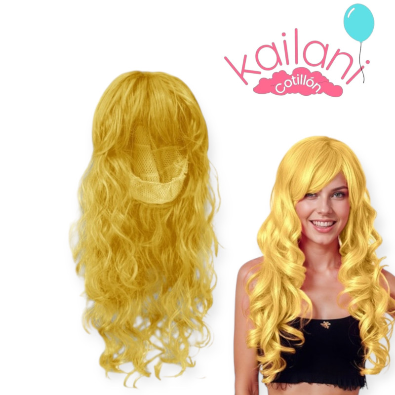 PELUCA ONDULADA LARGA AMARILLO *1U
