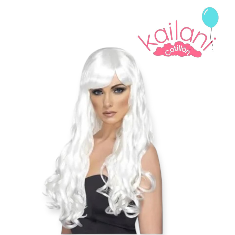 PELUCA ONDULADA LARGA BLANCO *1U