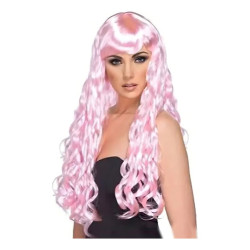 PELUCA ONDULADA LARGA ROSA *1U