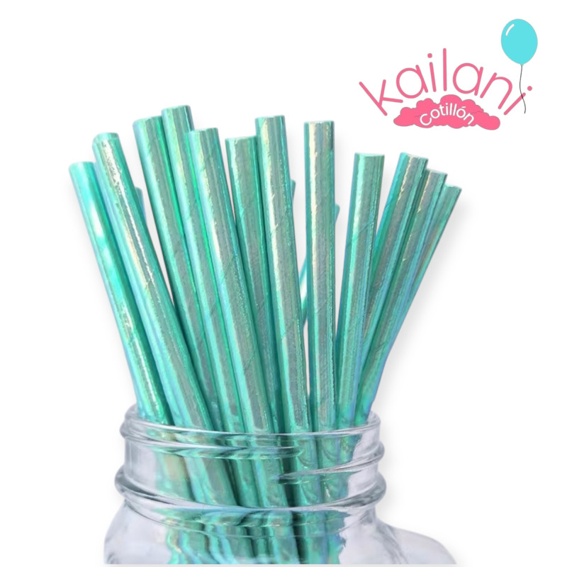 SORBETE POLIPAPEL IRIDISCENTE CELESTE *24U
