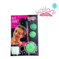 KIT MAQUILLAJE VERDE FLUO *1U