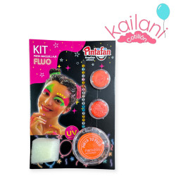KIT MAQUILLAJE NARANJA FLUO...
