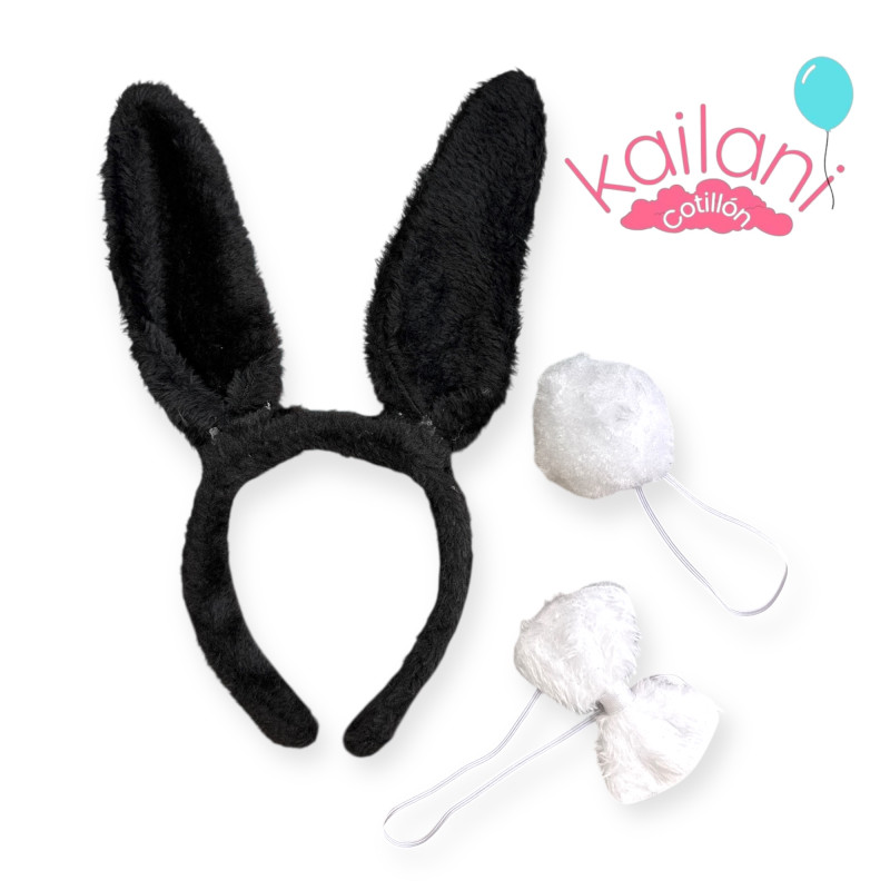 SET PELUCHE CONEJA NEGRO *1U