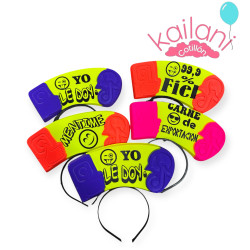 VINCHA PLÀSTICA CON FRASE *6U