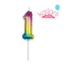VELAS MULTICOLOR NUMERO 9 *1U