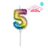 VELAS MULTICOLOR NUMERO 9 *1U