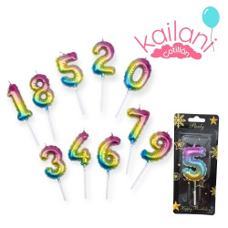 VELAS MULTICOLOR NUMERO 9 *1U