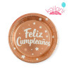 PLATOS CUMPLEAÑOS ROSA GOLD *10U