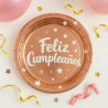 PLATOS CUMPLEAÑOS ROSA GOLD *10U