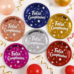 PLATOS CUMPLEAÑOS DORADO *10U