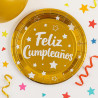 PLATOS CUMPLEAÑOS DORADO *10U
