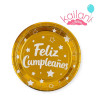 PLATOS CUMPLEAÑOS DORADO *10U