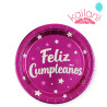 PLATOS CUMPLEAÑOS FUCSIA *10U
