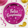 PLATOS CUMPLEAÑOS FUCSIA *10U