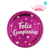 PLATOS CUMPLEAÑOS FUCSIA *10U