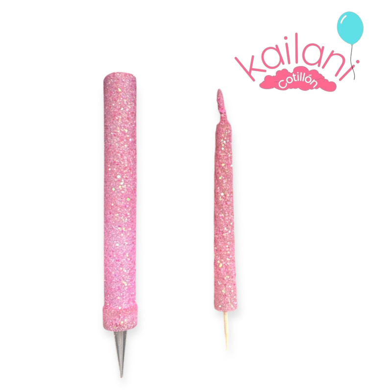 VELA Y BENGALA ROSA *1U