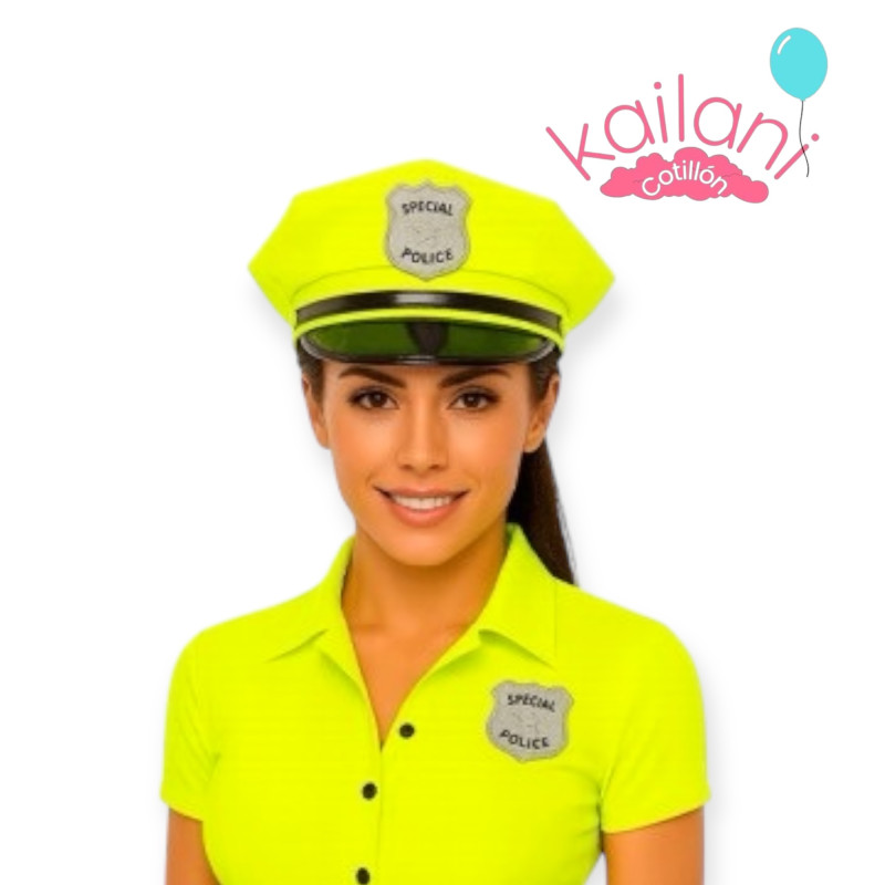 GORRO DE POLICIA AMARILLO NEON *1U