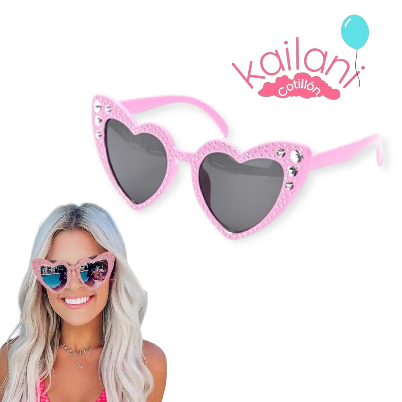 LENTE CORAZON ROSA CON STRASS *1U