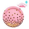 PLATO DE POLIPAPEL 17CM ROSA *6U