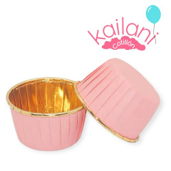 CUPCAKE ROSA METALIZADO *50U