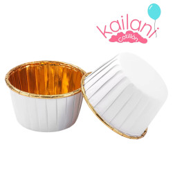 CUPCAKE BLANCO METALIZADO *50U